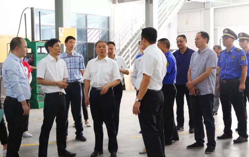 市长朱志杰 副市长徐锴莅临龙8官方网站光学调研工业固废措置试点工作